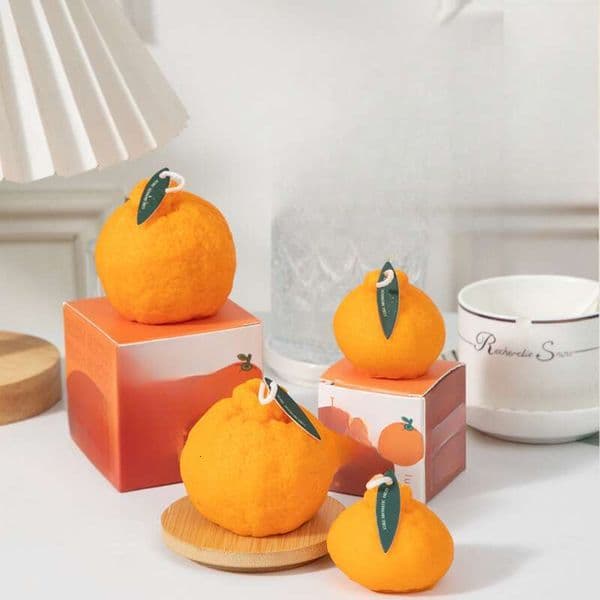 Candle Gift Vanilla Candle Christmas Candles Ugly Scented Fragrance Gift Handmade Artificial Fruit Shaped Orange Candle