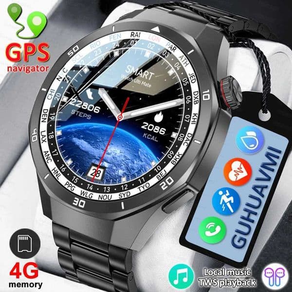 2025 New 4G Memory Smart Watch AMOLED HD Always Display The Time Call GPS Sport Smart Watch For ios DT5M251117