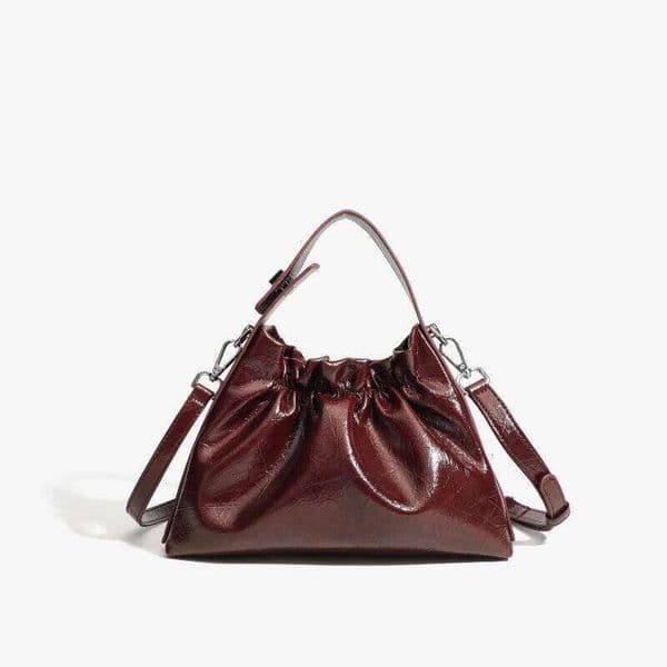 Niche Brand Design Ladies Ruched Shoulder High-End PU Leather Large Capacity Shopping Bag Fashion Women's Handbag St251117