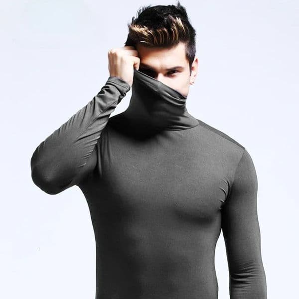 Thermal Underwear Men Top Turtle Necked Mens Thermal Shirt Long-sleeved Thin Tight Bottoming Warm Primera Capa Hombre 251113