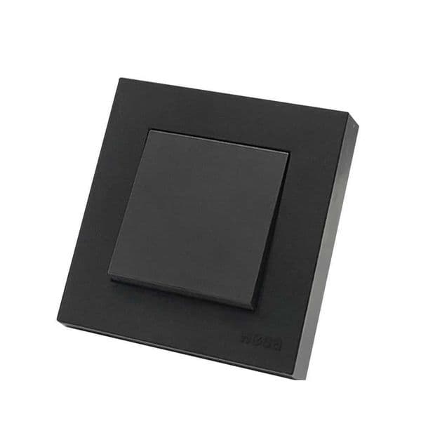 WESA Black Frosted Wall Light Switch Flame retardant Plastic 1 Gang 1 Way Europe Standards Wall Rocker Button Switch On And OffW251117