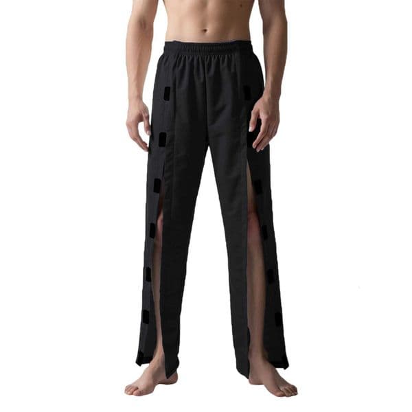 Mens Post Surgery Pants Elastic Waistband Solid Color Tear Away Pants Open Bottom Sweatpants M251117