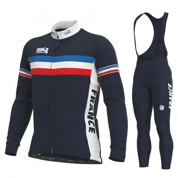 France Team Autumn Cycling Jersey Set Long Sleeve Mountain Bike Clothes Wear Men Racing Bicycle Clothing Ropa Maillot Ciclismo 251114