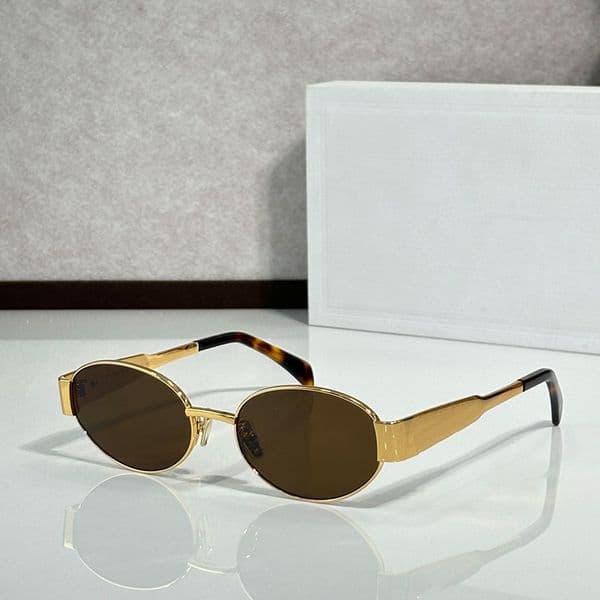 Classic Man Women Designer Triumphal Arch Sunglasses 40235 Womens Designer oval shape Glasses Luxury Metal Frame Sunglasses UV400 Protection Top Quality