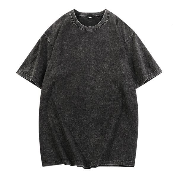 100 cotton 320g mens washed retro oversized Tshirt street hiphop punk womens Harajuku casual short 250407BANJIA