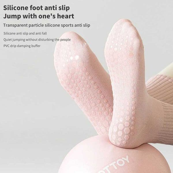 Cotton breathable mid calf yoga socks solid color striped anti slip sports socks Pilates fitness training socksXJ250418