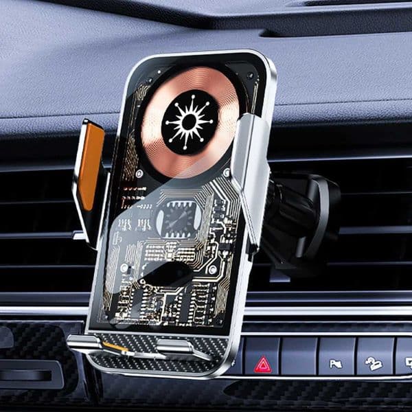 C10 Punk Wireless Charger 15W Phone Holder for Car for iPhone 14 13 12 11 X IR Sensing QI Quick ChargerM251118