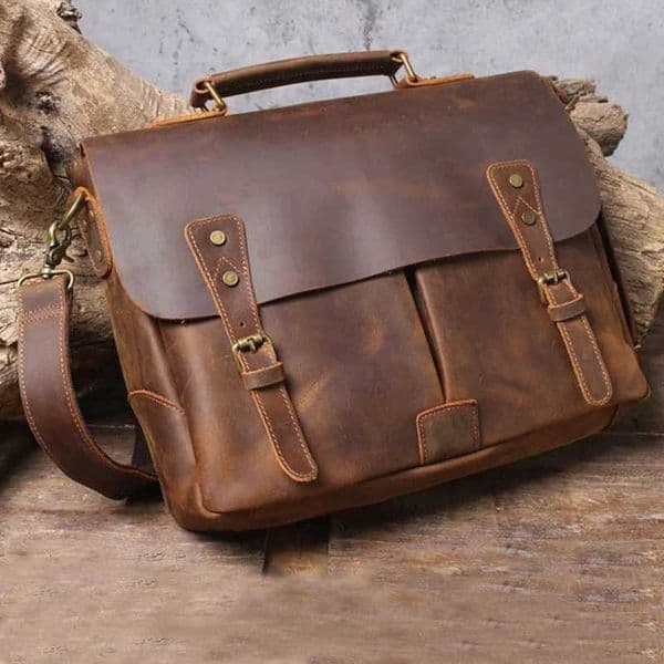 Newsbirds denim mens briefcase leather A4 file handbag mens laptop shoulder bag business computer bag Z250418