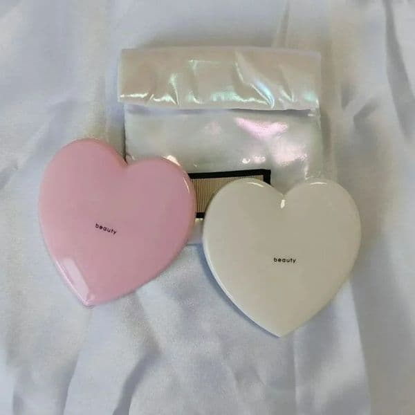 Brand Compact Mirrors Heart-Shaped Single Side Mirror With Gift Box Portable Makeup