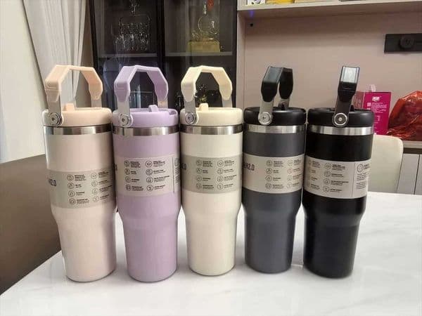 New stainless steel straw thermos cup vacuum insulated thermos bottle suitable for home office or car Y251118