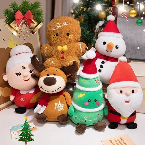 Cute Santa Claus Elk Snowman Gingerbread Man Plush Toys Stuffed Animal Doll Christmas Gifts For Children Kids Home Decoration 251114