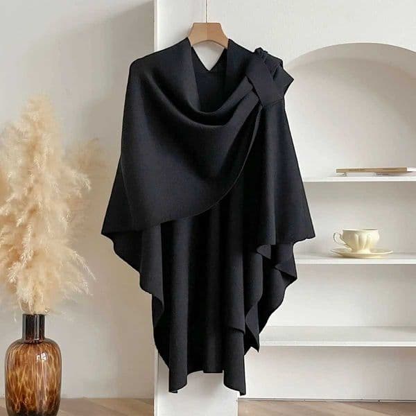 Women Poncho Winter Warm Solid Color Shawl Double Sided Designer Blanket Luxury Scarf Female Cloak Cashmere Pashmina Cape StoleXJ251118 Y260525