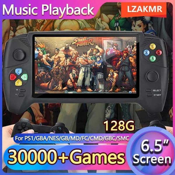 2025 NEW RS08 Retro Arcade 128G Game Card 30000 Games Console 65 HD Screen Support 10 Simulations Video Handheld Game PlayersW251118