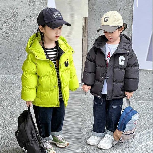 Winter Childrens Down Jackets New Boys Girls Warm Thickened Coats Kids Fashion Hooded Cotton Outerwear Toddler Clothing 2-10YT251118