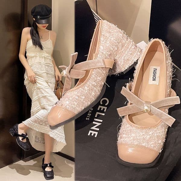 Design Women Fashion Mary Jane Spring Soft Shallow Buckle Ladies Elegant Low Heel Street Style Women's Pumps Shoes 55e7 's