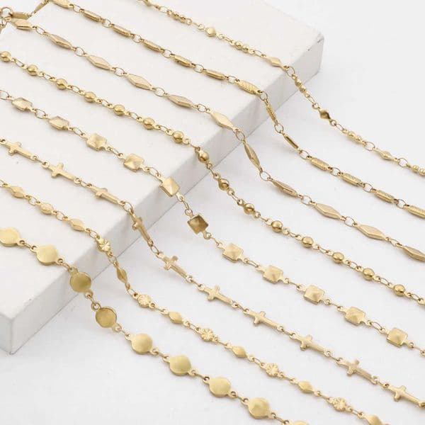 1 new 304 stainless steel anklet gold chain geometric circular cross charm anklet bracelet womens summer leg jewelryXJ250418
