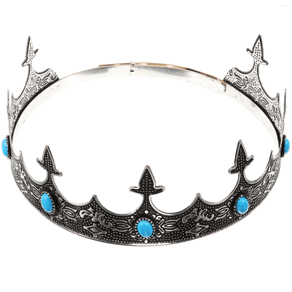 Hair Clips Tiara Vintage Crown Metal The Royal Medieval Headband Headdress Prop Performance Male Adult Men