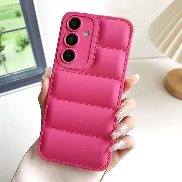 A 16 15 25 35 55 Candy Down Jacket Case For Samsung Galaxy A15 A25 A35 A55 A16 A14 A24 A34 A54 5g Silicone Soft Cover S25 S24 Fe
