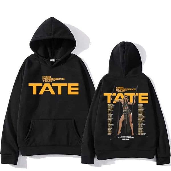 Tate McRae Hooded with Hooded Aesthetic Casual Fleece Sweatshirt Long-sleeved Men and Women Clothes Moletom Vintage Pullovers X251118