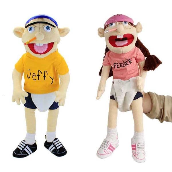Jeffy Feebee Hand Puppet Large Children Soft Doll Talk Show Party Props Doll Plush Toys Muppet Kids Fans Birthday Christmas Gift Z251118