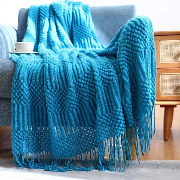 Drop Sing New Nordic Solid Sofa Blanket Off Nap Cfortable Bedspread Soft Blanket Knitted Shawl H251118