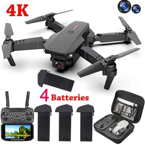 K Camera W Batteries Foldable Quadcopter With Height Hold App Control Obstacle Avoidance Outdoor Perfect Gift For Halloween Christmas And New Year