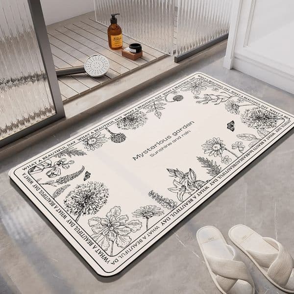 Retro Diotomite Bathroom Bath Mat Absorbent Foot Mat Quick Dry Non-Slip Shower Carpet Toilet Rugs Doormat Washable 251114