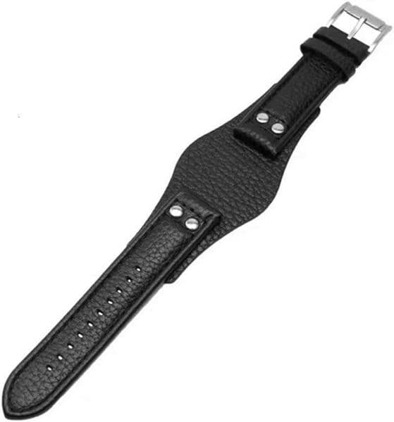 Dioway for Bands Replacement with Stainless Steel Buckle - 22mm Fossil CH2891 Leather Watch Strap Black