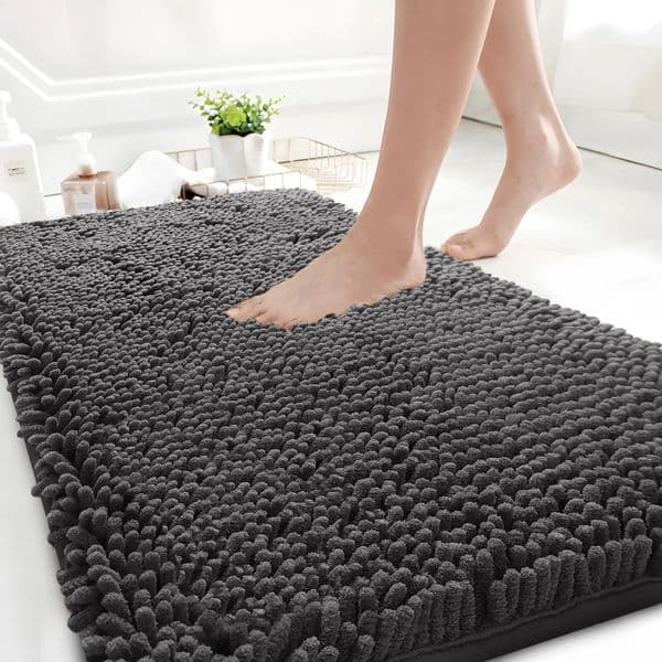 Bath Rug Mat Thick Soft Absorbent Chenille Bathroom Mat Quick Dry Microfiber Bathmat Rubber Backing Washable Shower Floor Rugs 251114