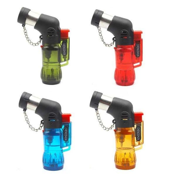 2024 New Butane Jet Flame Cigar Windproof Light Mini Portable Jet Torch Cigar Plastic Light Wholesale W250418