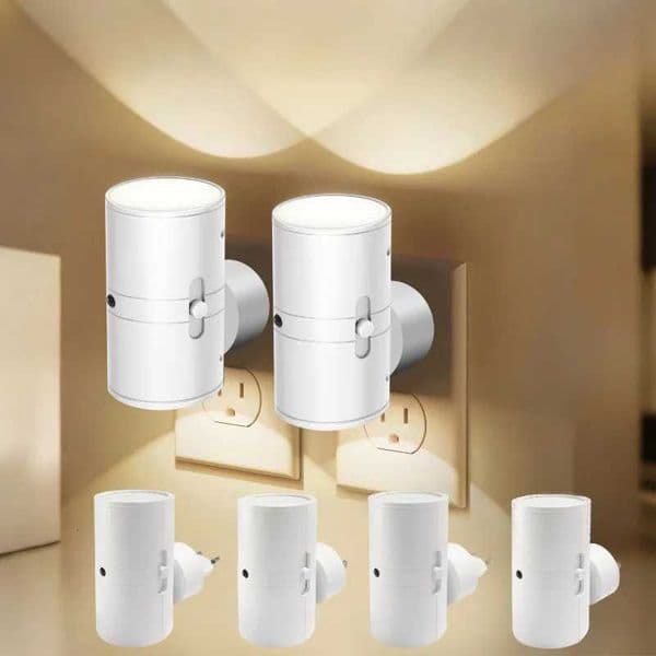 Modern LED Night Light Plug in 3 Colors Temperatures Dimmable Nightlight with Light Sensor for Bathroom Hallway Bedroom Stairway M251118