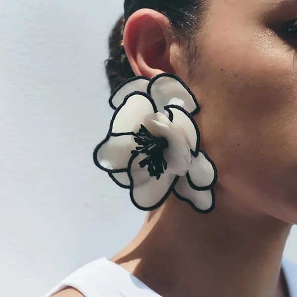 Luxury style handmade fabric laminated colorful floral earrings for women fashionable party and daily wearXJ250418