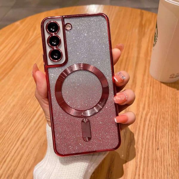 Samsung S24U Gradient Phone Case CD Pattern GalaxyS25Ultra Magnetic 210 Plating Set S23PLUS Suitable