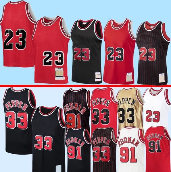 91 Rodman 33 Pippen 23 Goat Basketball Jerseys 1995/96 97/98 Classics Retro Men youth women S-XXL jerseys