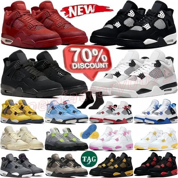 1 3 4 11 12 Designer Shoes Basketball Shoes For Men Women 4s Sneaker Black Cat Pine White Red Thunder Unc Cacao Medium Olive Sail Mens Trainers Sports S