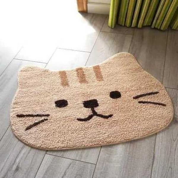 Luxury VIKAMA Childrens Cute Cartoon Cat Face Modeling Soft Absorbent Foot Cushion Cat Head Machine Washable Mat Bathroom Home Decor Y251117