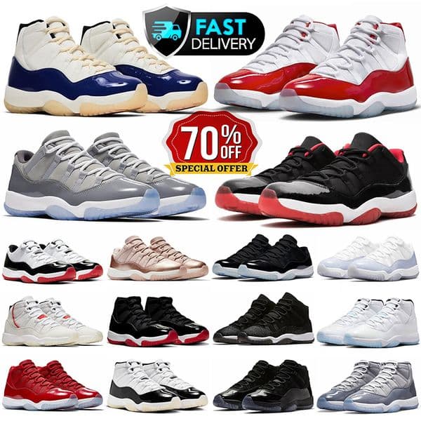 Basketball shoes 11 Rare DMP Gratitude Concord Blue Bred 96 Cherry Gamma Cap Gown Platinum Tint 11s Women Mens Trainers Sneakers 36-47