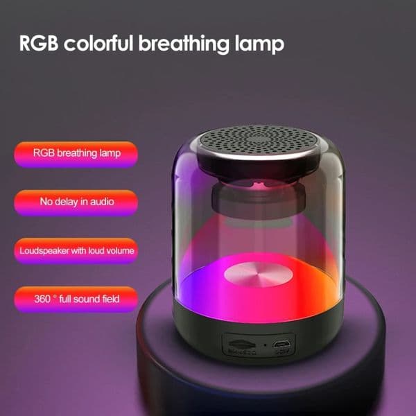 Internet celebrity colorful glass Bluetooth speaker can be plugged in TF card to play and support mobile phone Bluetooth hands-free calls with AI function