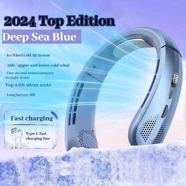 Hanging neck fan portable brushless mini USB charging silent LED digital display electric fan summer air cooler Z250419