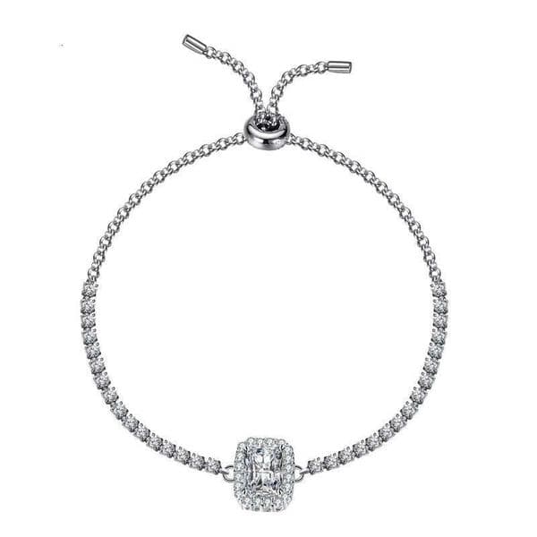 Women's Pure Sier Silicon Stone Bracelet & Elegant Jewelry Accessory