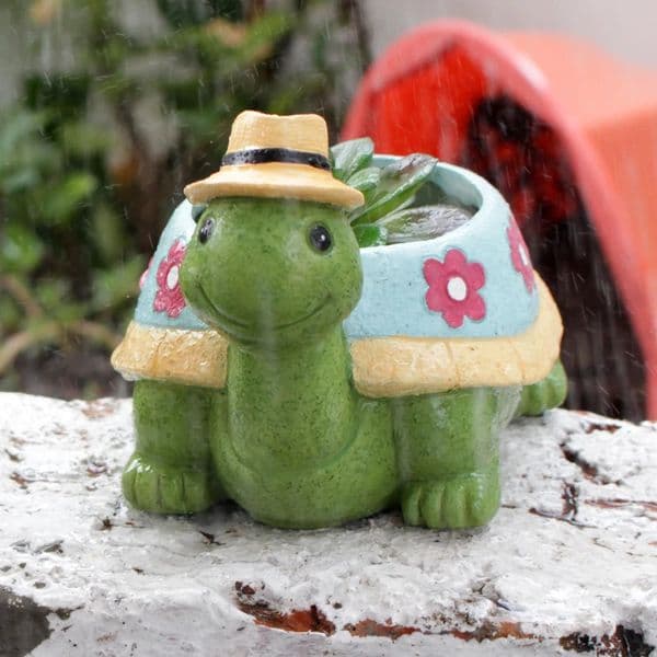 1pc Adorable Garden Turtle Succulent Pot - Planters Resin Statue Plant Flower Pot Yard Garden Patio Vase Outdoor Deco-Indoor/Out 251112