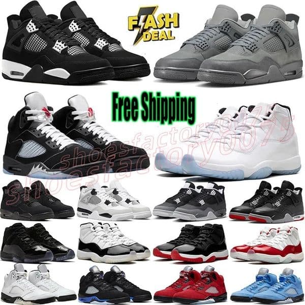 3 1 4 11 12 Free Shipping 4S Basketball Shoes For Men Women 5s 11s Sneakers White thunder Grey Wheat Mens Sports Trainers shoes S