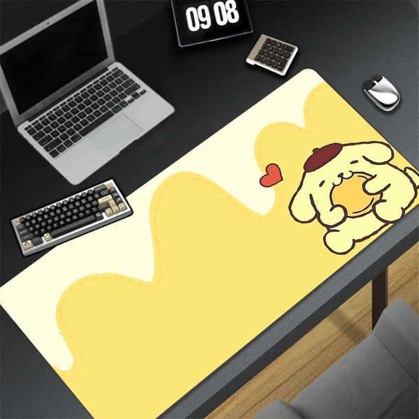 Kawaii Yellow Dog Soft Mouse Pad XXL PC Cartoon Anime Gamer Cabinet Mousepad Laptop Pompompurin Keyboard Rug New Gaming Desk MatM251119