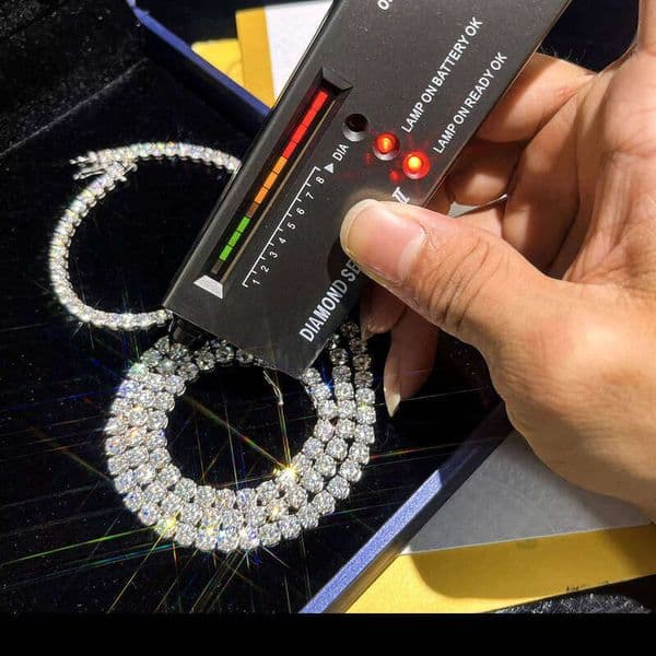 Pass Tester Ice Out Sier Bracelet Chain Spring Buckle VVS D Silicon Stone Tennis