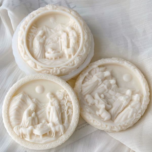 Jesus Family Aromatherapy Candle Silicone Mold DIY Plaster Handmade Soap Ornament MoldZ260530