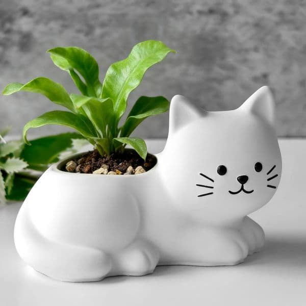 Kitten Flower Pot Silicone Mold DIY Cute Cat Candle Holder Plaster Ornament Mold Z260520