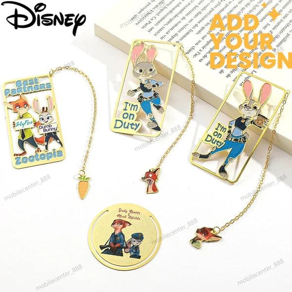 Disney custom Zootopia Cartoon Movie Bookmark with Tassel for Fans Lover Gifts Reading Supplies Collection Metal Card Book Mark