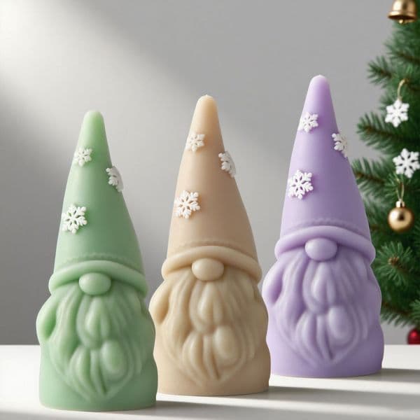 DIY Christmas Scented Candle Mold Bearded Old Man Christmas Decorative Plaster Figurine Mold Z260520