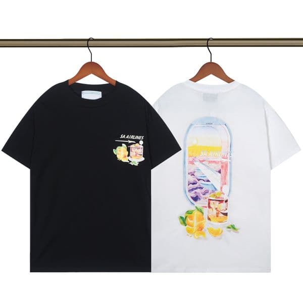 Casabulanca T Shirt Women Tennis Club Designer Casabulanca Tshirts Loose Fit Letter Graphic Sweatshirt Vintage Hip Hop Mens Street Rainbow Shirt a13
