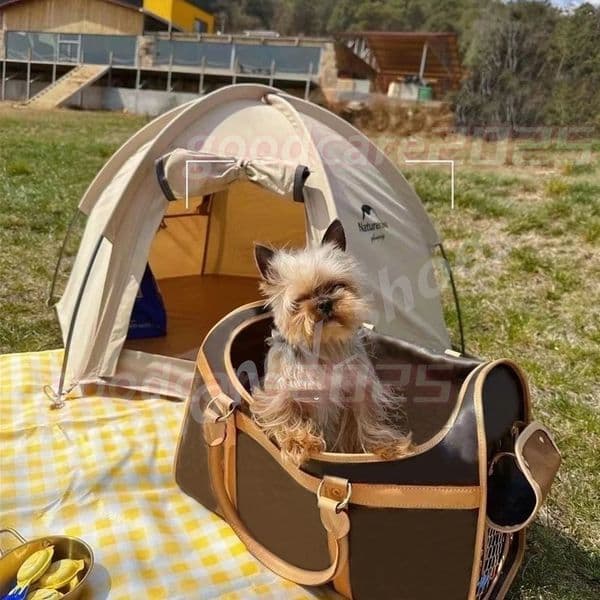 Dog Bag Cat Carrier Pet Carrier Purse, Portable Travel Pet Carrier, Sided Tote Carrier for Small Animals, PU Leather Travel Bag Ideal for Shopping, Walking with Dog B19